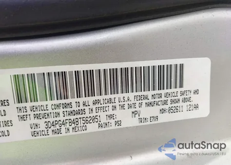 2011 Dodge Journey Express z USA, uszkodzony, nr VIN 3D4PG4FB4BT562051